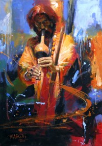 Muhammed Ali Bhatti, Jogee, 30 x 40 Inch, Mixed Media on Canvas, Figurative Painting, AC-AB-005